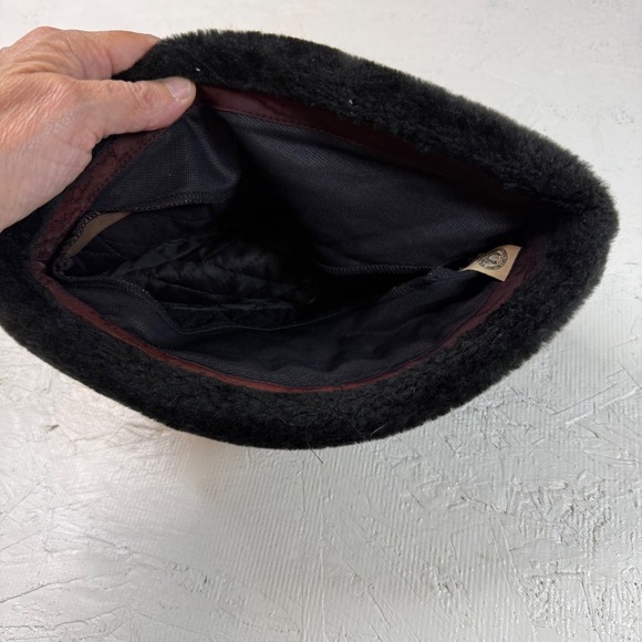 Vintage Black Faux Fur Hat Union Made Small Winter Warm Cosplay‎ Costume - Picture 6 of 6